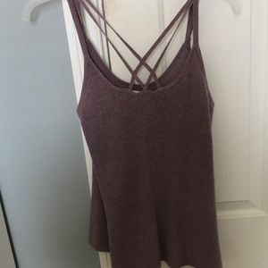 Pink strapy sweater tank top